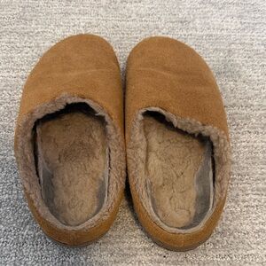 Emu Brown Suede Mules with Fur Lining
